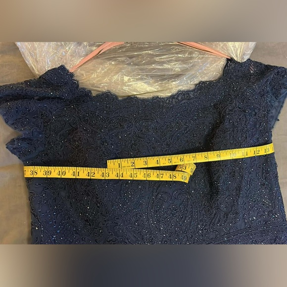 Morilee MGMY Size 18 Beaded A-Line Evening Gown – Navy Chiffon - Picture 6 of 7